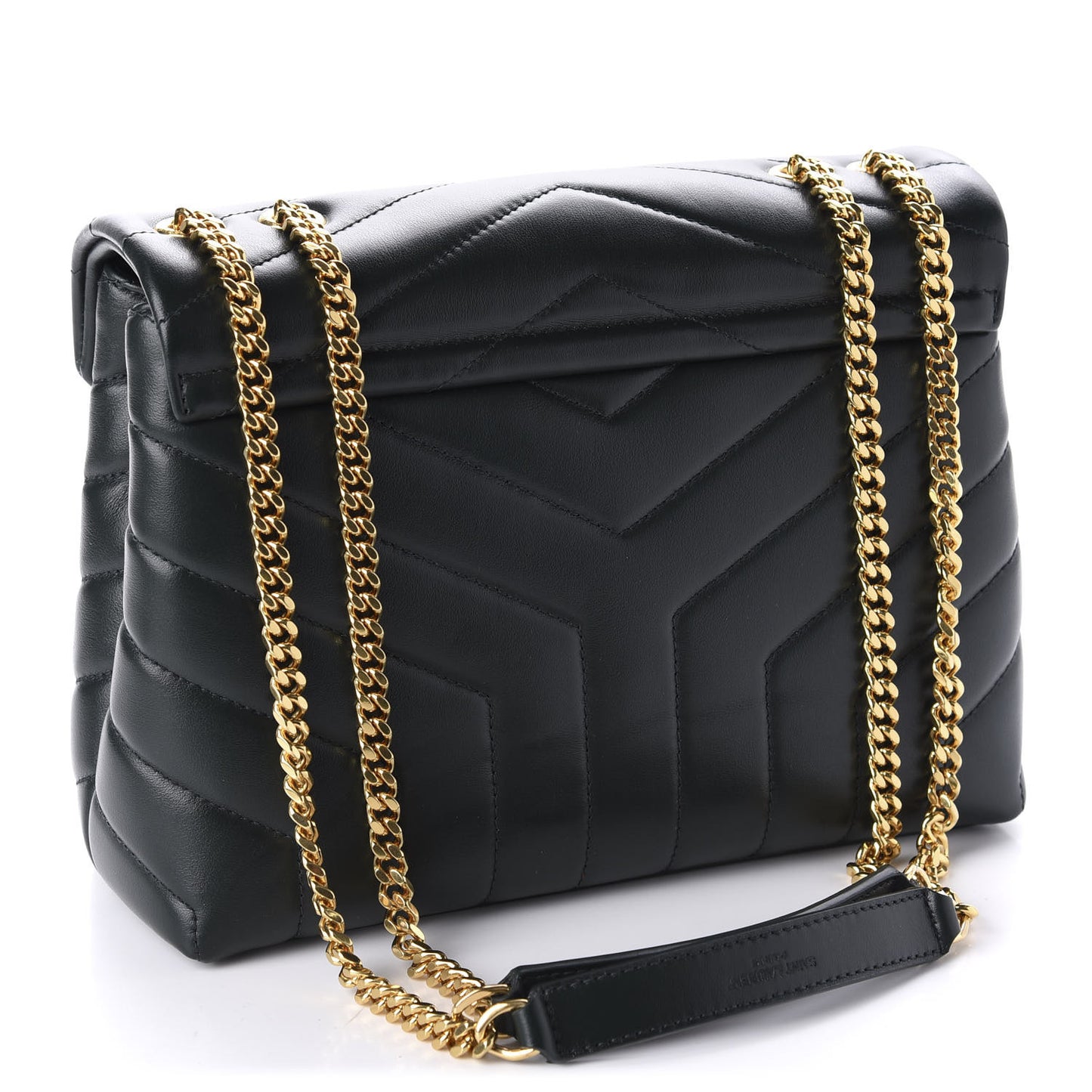 Calfskin Y Quilted Monogram Small Loulou Chain Satchel Olive