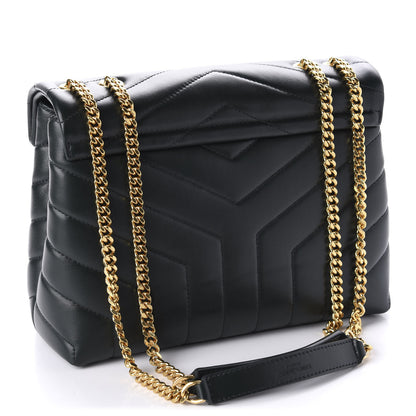 Saint Laurent Calfskin Y Quilted Monogram Small Loulou Chain Satchel Olive 3 of 11