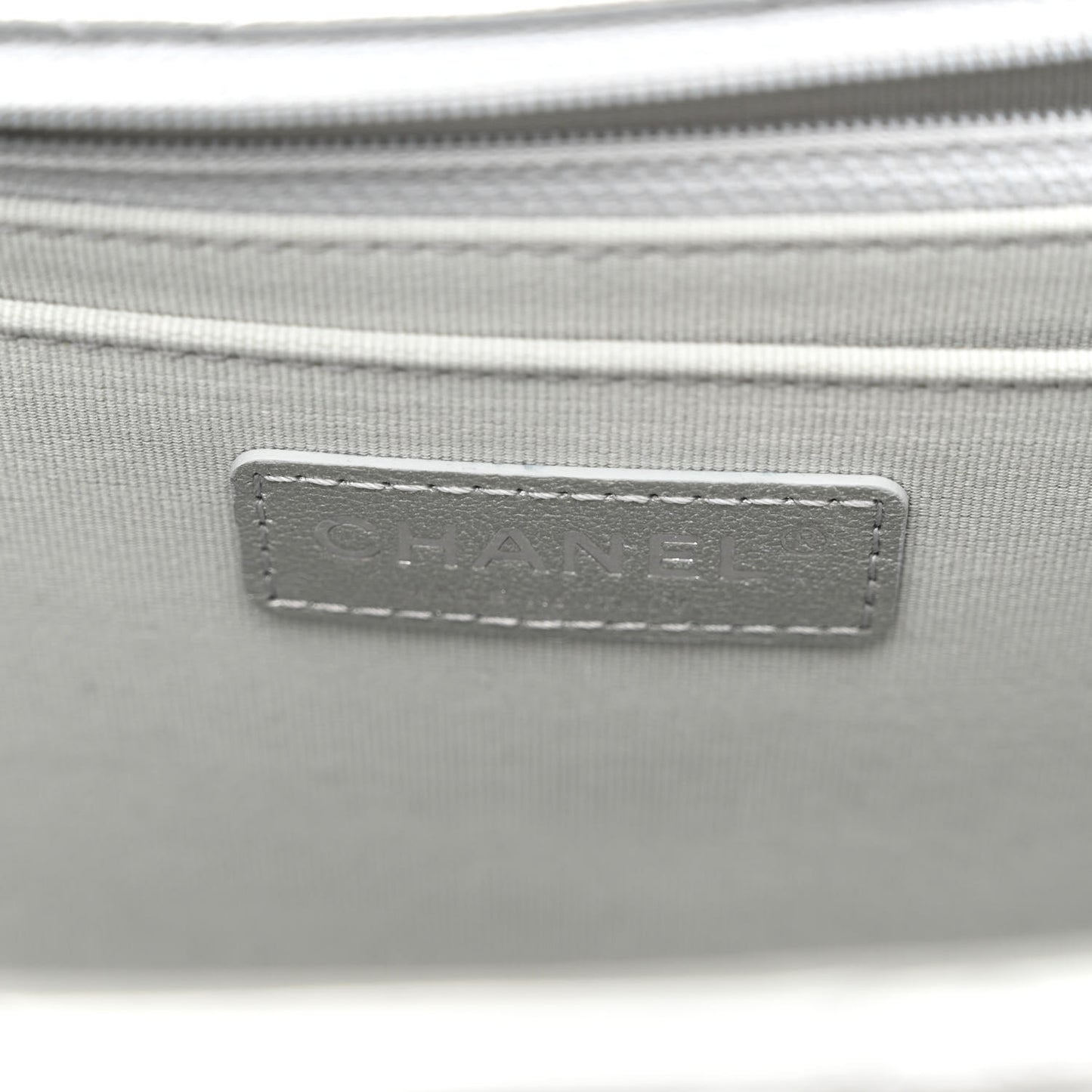 Metallic Lambskin Quilted XXL Travel Flap Bag Silver