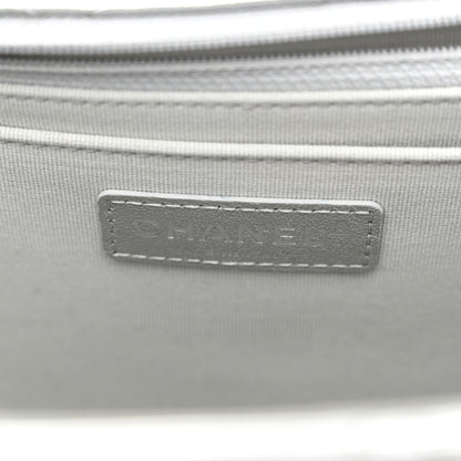 Chanel Metallic Lambskin Quilted XXL Travel Flap Bag Silver 6 of 11