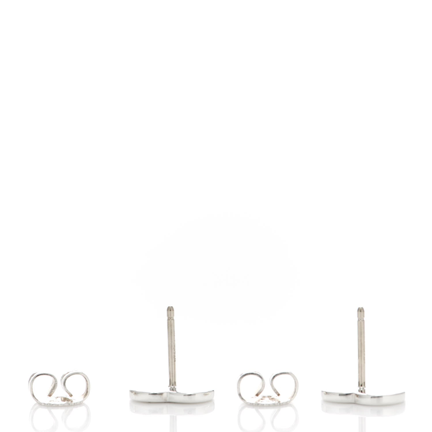 Tiffany Sterling Silver Diamond Mini Return To Tiffany Heart Tag Earrings 3 of 5