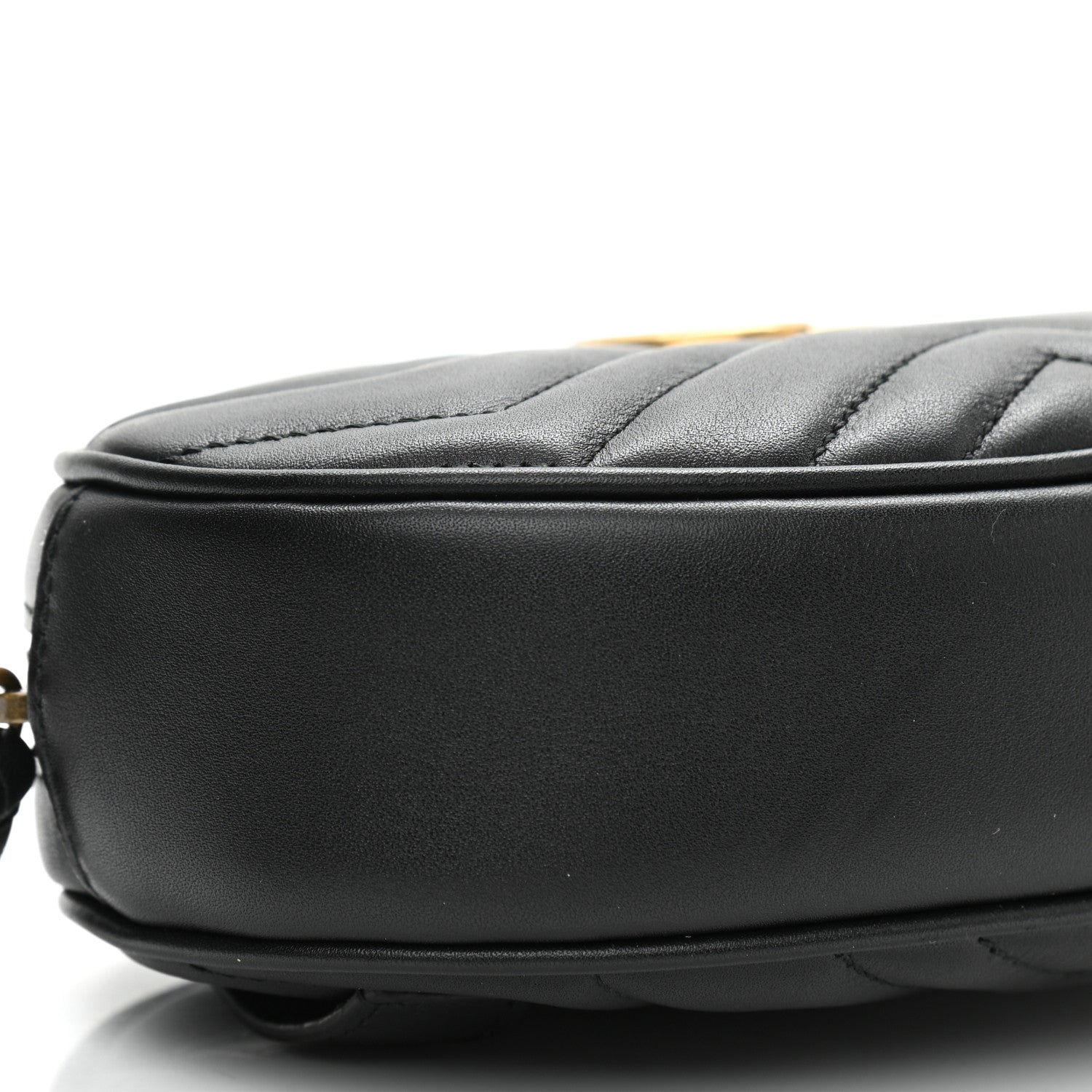 Gucci Calfskin Matelasse GG Marmont Belt Bag 85 34 Black 10 of 12