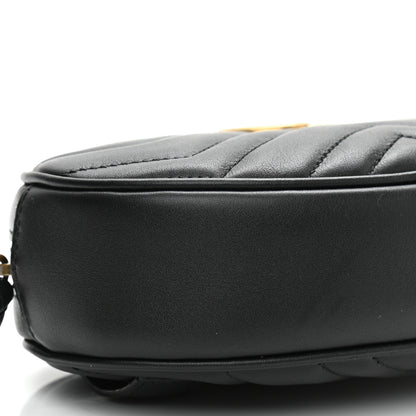 Gucci Calfskin Matelasse GG Marmont Belt Bag 85 34 Black 10 of 12