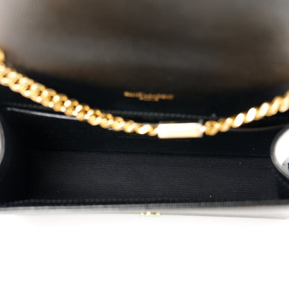 Saint Laurent Grain De Poudre Small Monogram Kate Satchel Black 5 of 11
