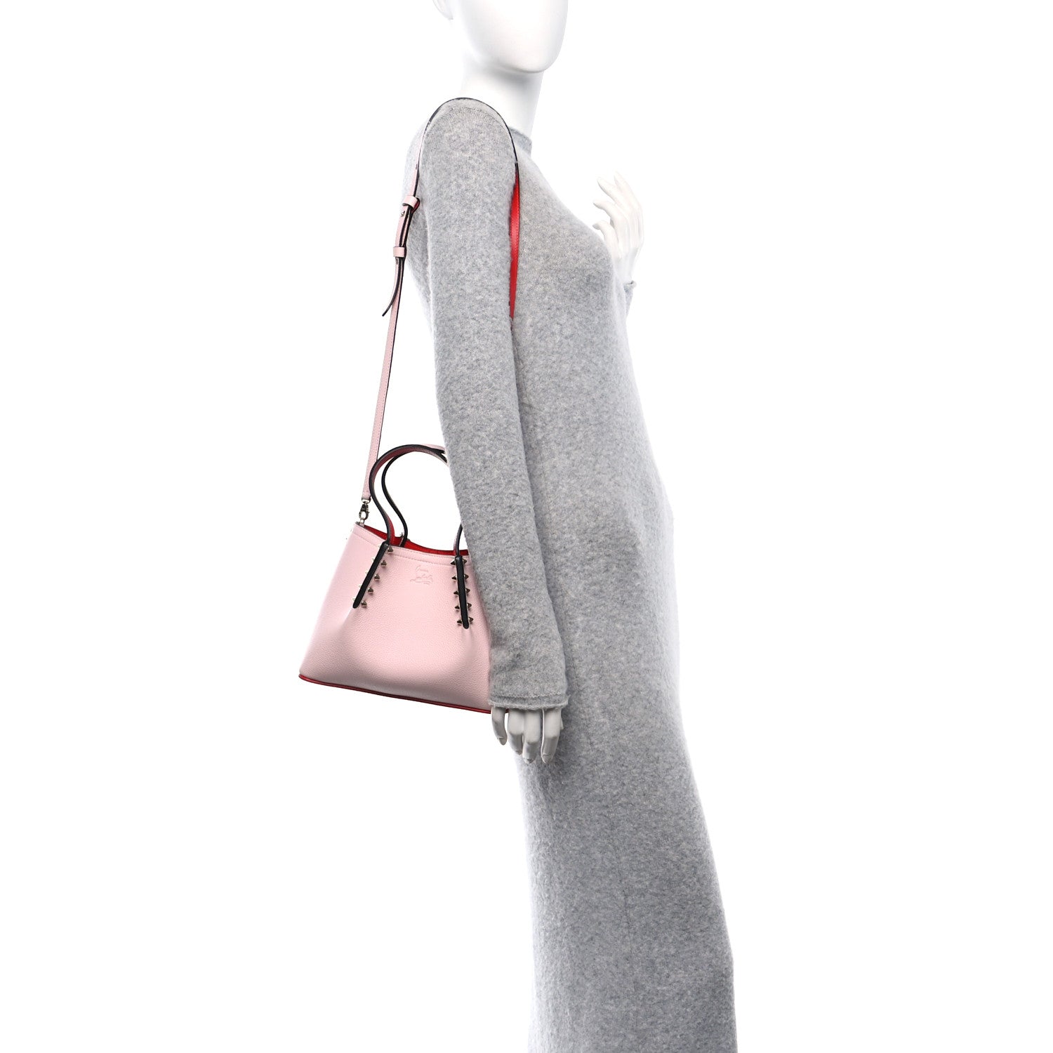 Christian Louboutin Calfskin Empire Spiked Mini Cabarock Shopper Tote Poupee 2 of 12