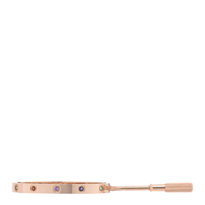 Cartier 18K Pink Gold Sapphire Garnet Amethyst LOVE Bracelet 17 4 of 6