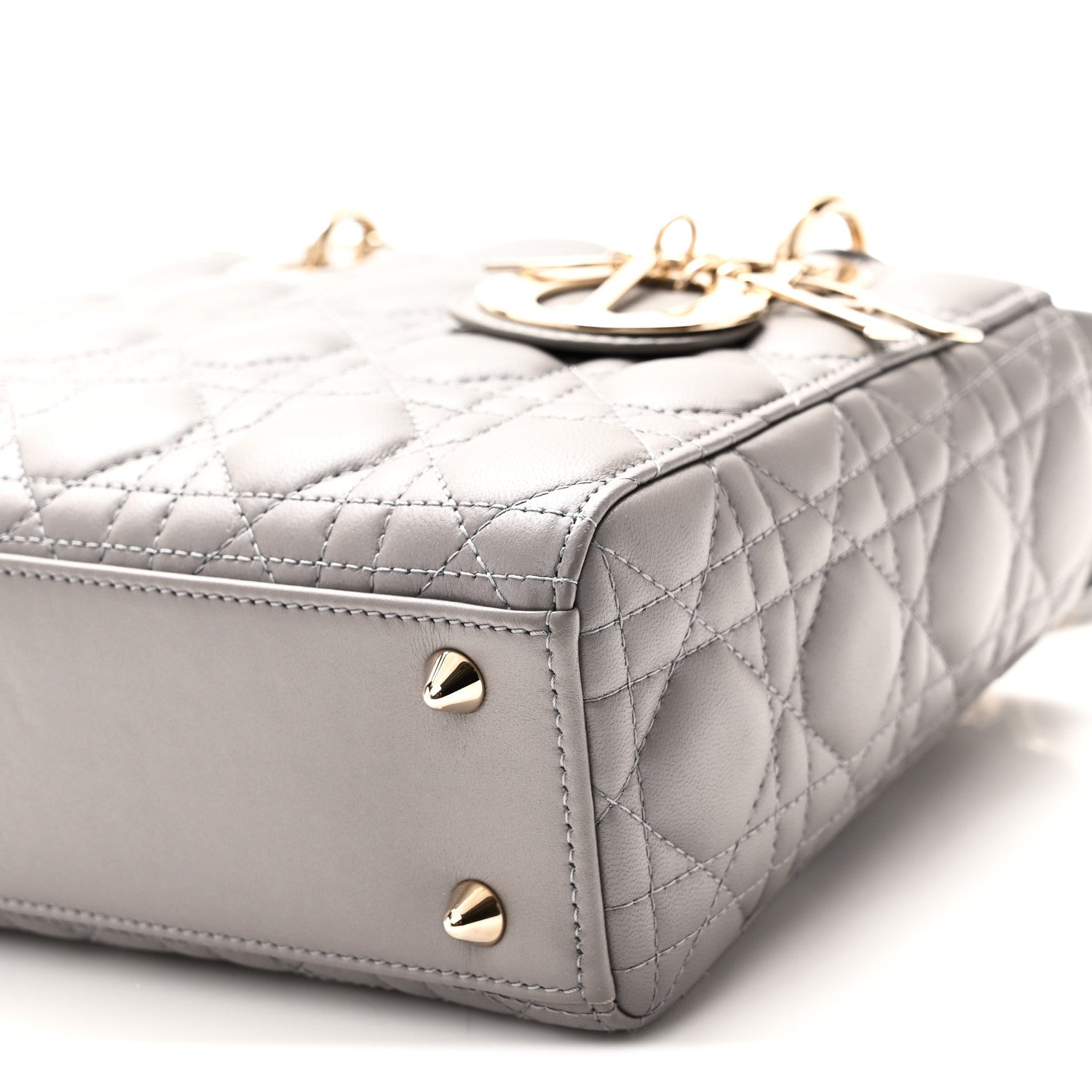 Christian Dior Lambskin Cannage Small My ABCDior Lady Dior Grey 10 of 10