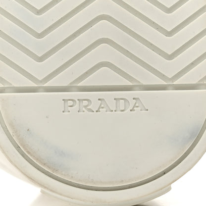 Prada Re-Nylon Gabardine Metal Triangle Logo Wheel Pouch Pocket High Top Sneakers 38.5 White 9 of 9