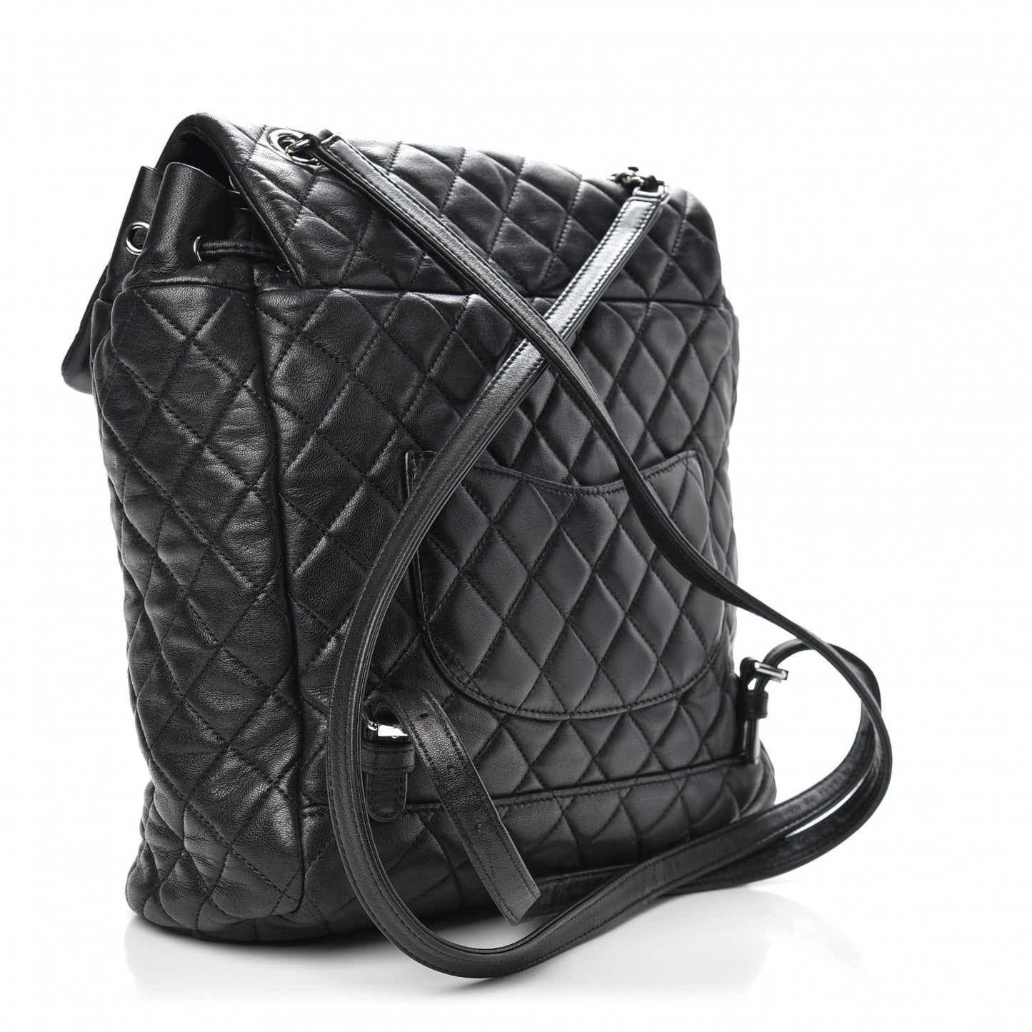 Calfskin Quilted Large Urban Spirit Backpack Black