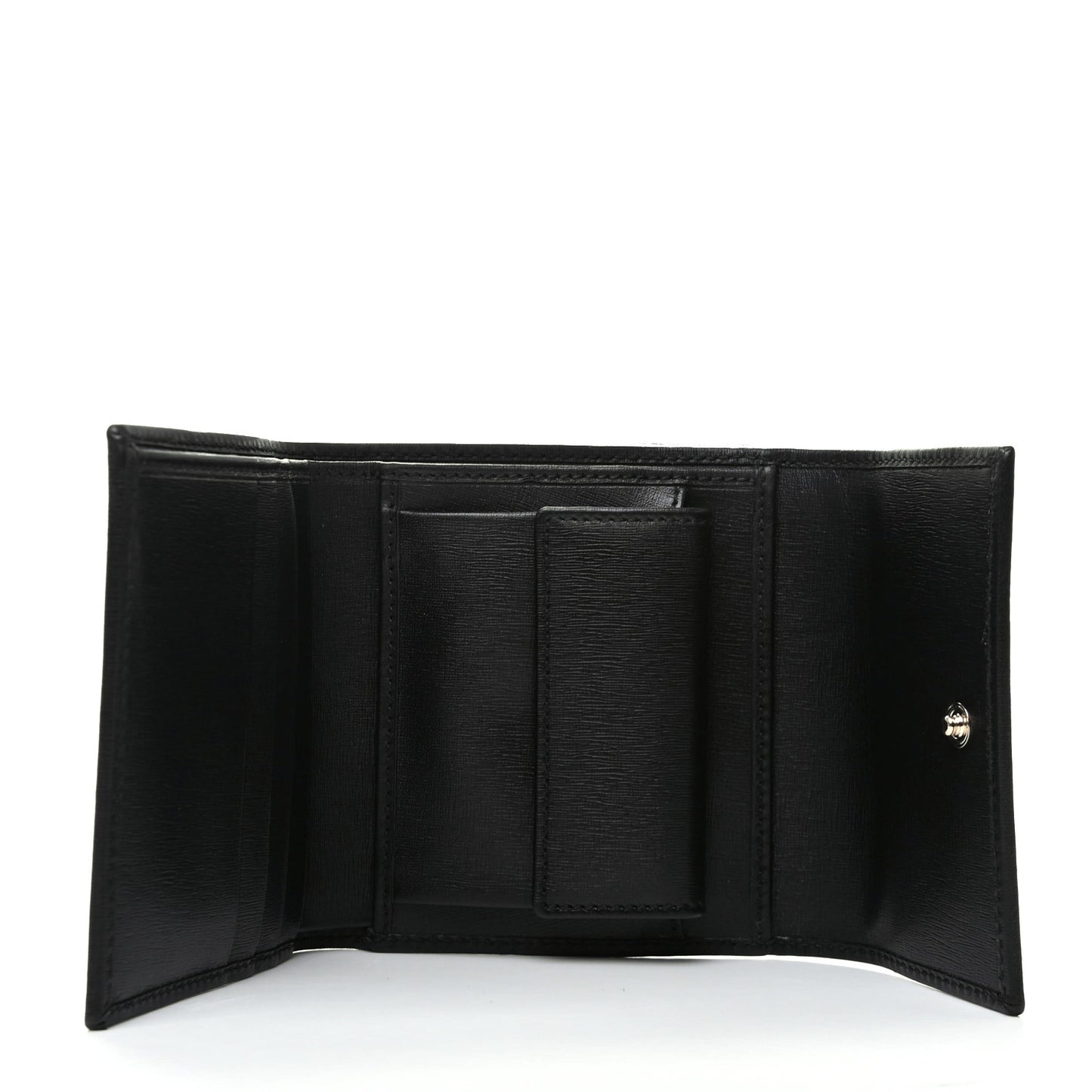 GG Plus Monogram Joy French Flap Wallet White Black