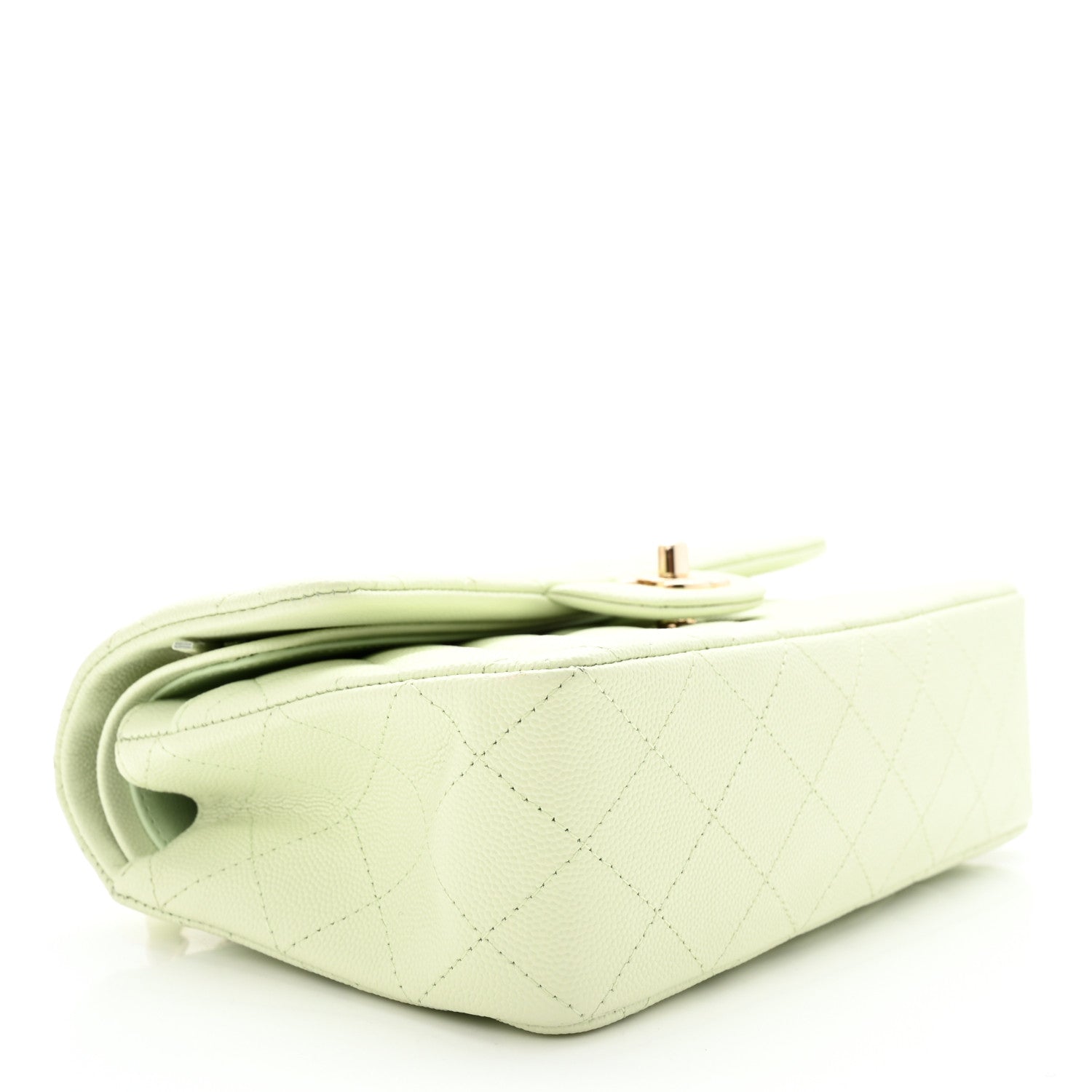 Chanel Caviar Quilted Small Double Flap Light Green 4 of 11