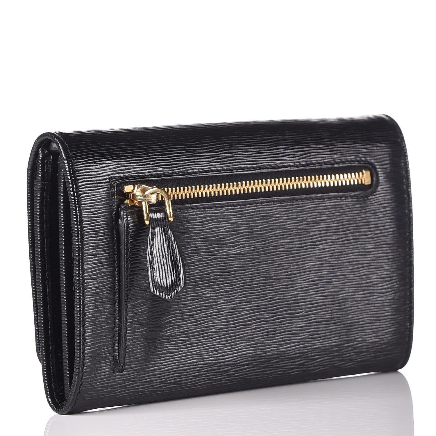 Prada Vitello Move Continental Wristlet Wallet Black 3 of 9
