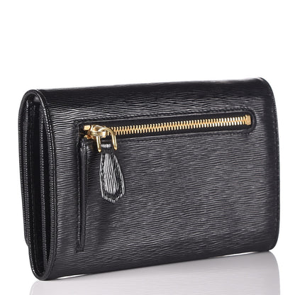 Prada Vitello Move Continental Wristlet Wallet Black 3 of 9