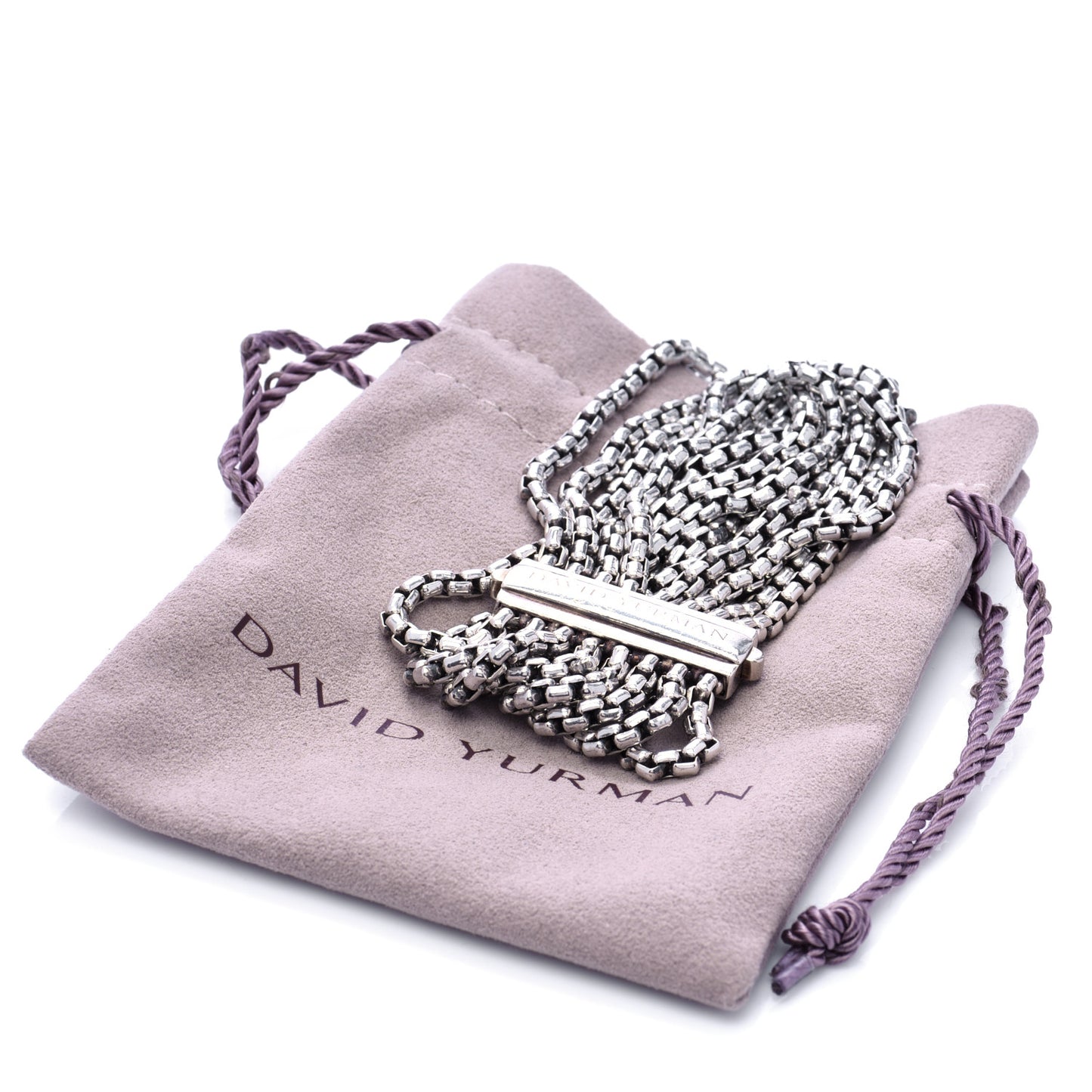 Sterling Silver Eight-Row Box Chain Bracelet