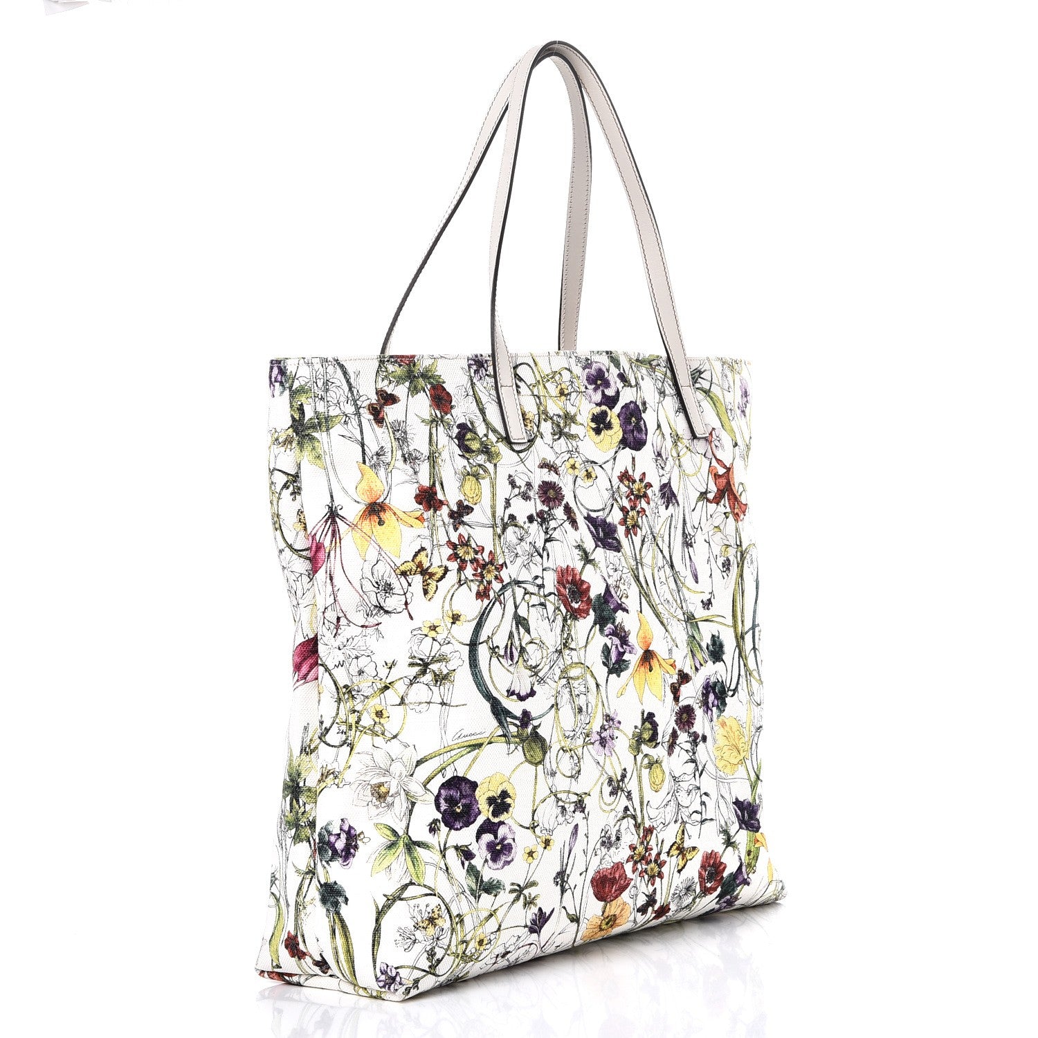 Gucci Canvas Flora Infinity Large Tote White 3 of 7