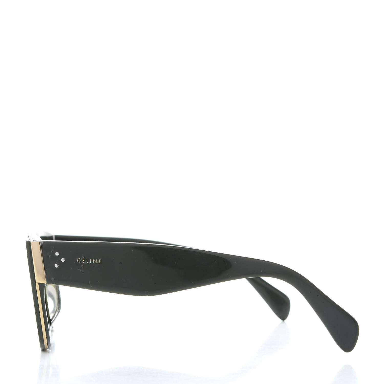 Celine Acetate Strat Brow Sunglasses CL 41102/F Dark Green 3 of 6