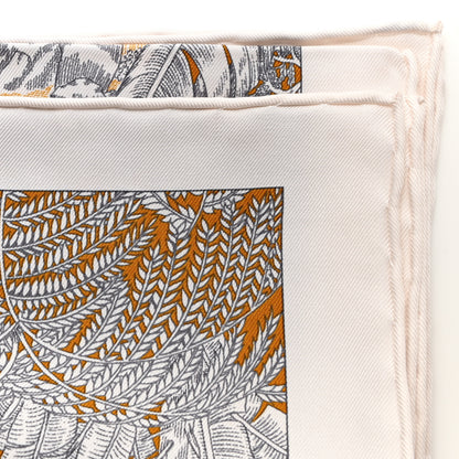 Hermes Silk Faubourg Tropical Scarf 90 Sepia White Caramel 11 of 14