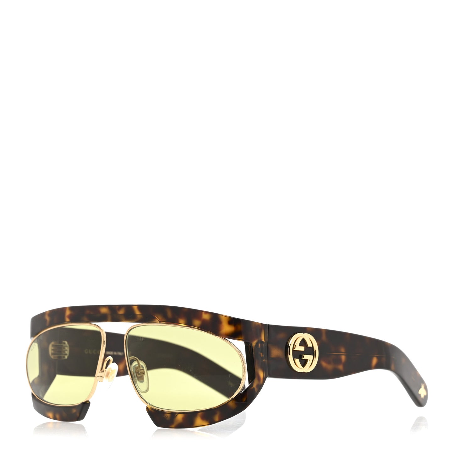 Oval Sunglasses GG0233S Tortoiseshell Gold