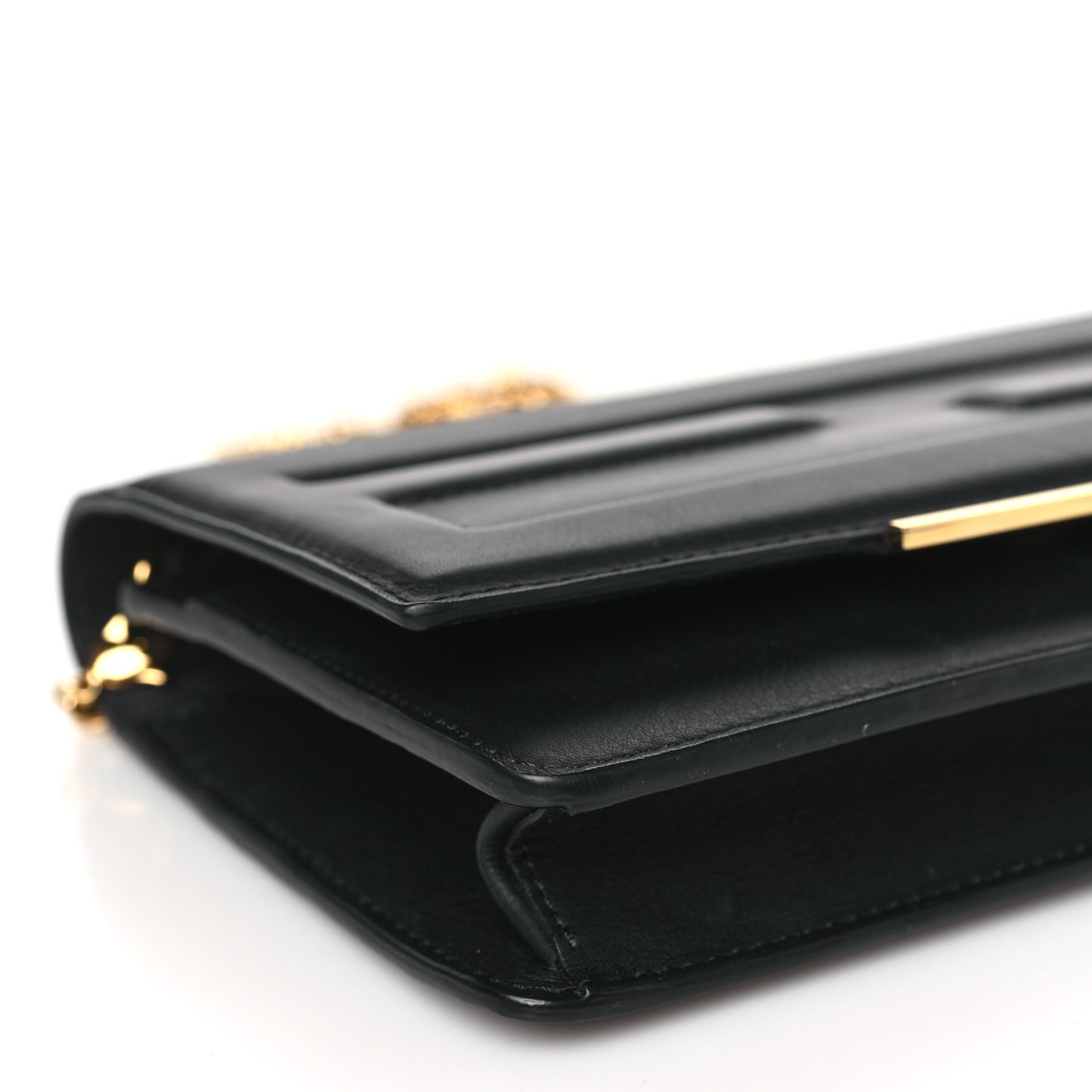 Vitello Flamingo Tube Wallet on Chain Black