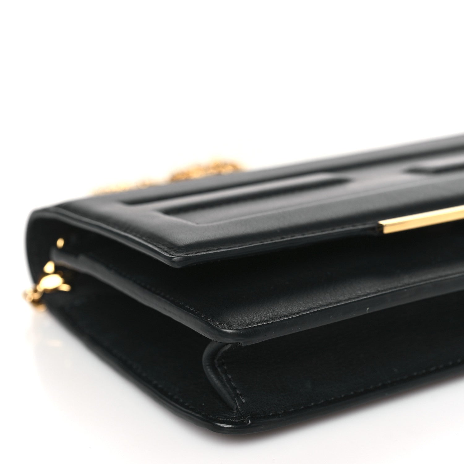 Fendi Vitello Flamingo Tube Wallet on Chain Black 8 of 9