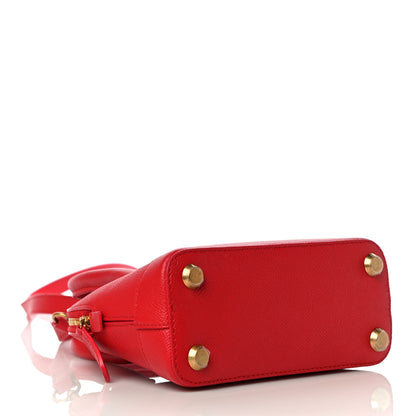 Balenciaga Signature Grained Calfskin Logo XXS Ville Top Handle Bag Rouge Coquelicot Black 4 of 9