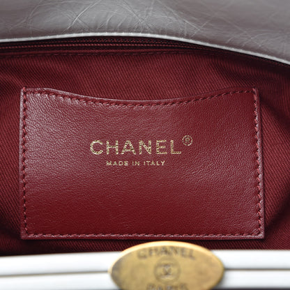Chanel Aged Calfskin Quilted Medium Just Mademoiselle Bowling Bag White 7 of 15