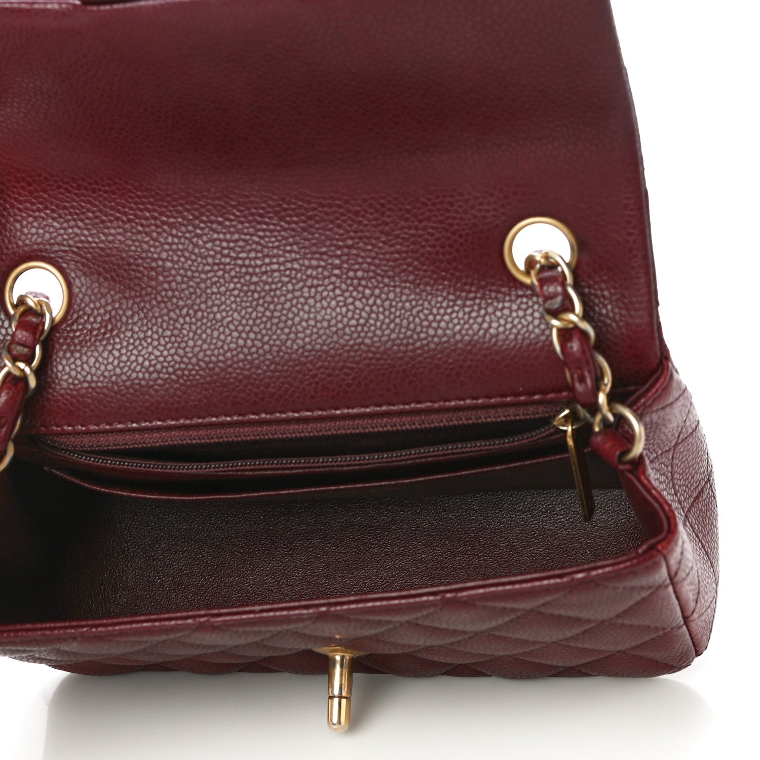 Chanel Caviar Quilted Mini Rectangular Flap Dark Red 9 of 11