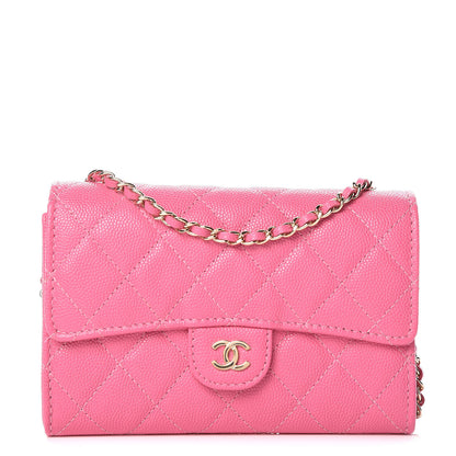 Chanel Caviar Quilted Clutch With Chain Pink 1 of 11