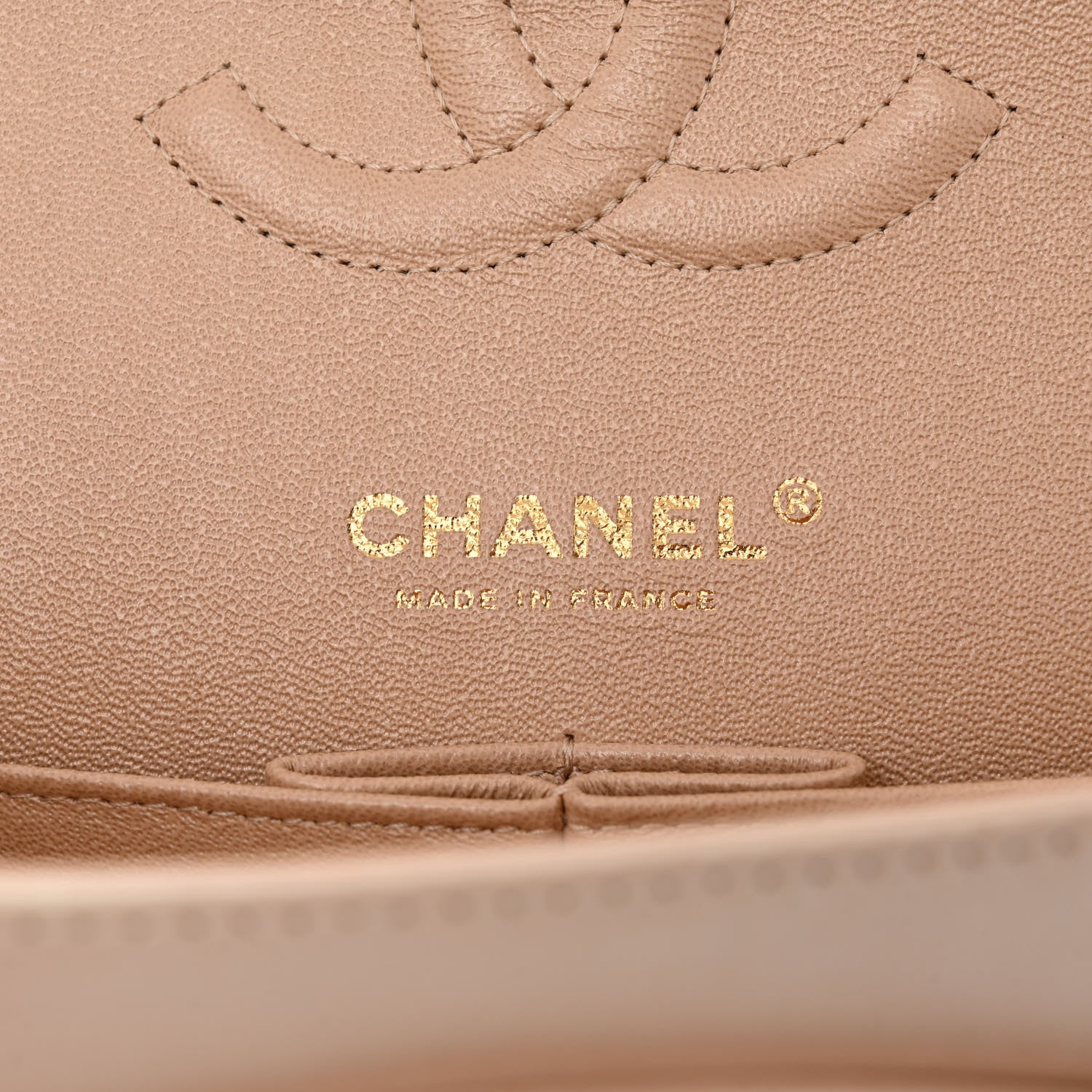 Chanel Iridescent Calfskin Quilted Medium Double Flap Beige 5 of 12