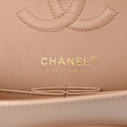 Chanel Iridescent Calfskin Quilted Medium Double Flap Beige 5 of 12