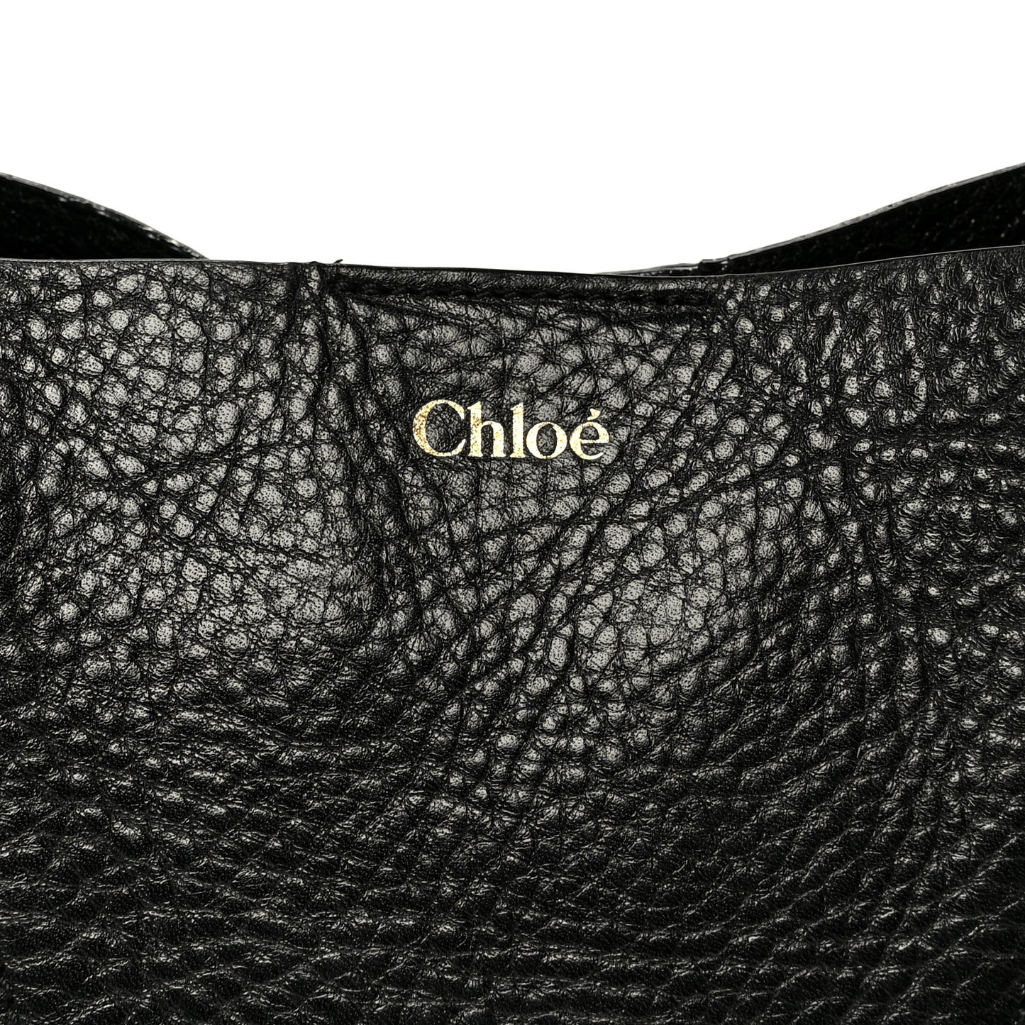 Grained Calfskin Small Spin Tote Black