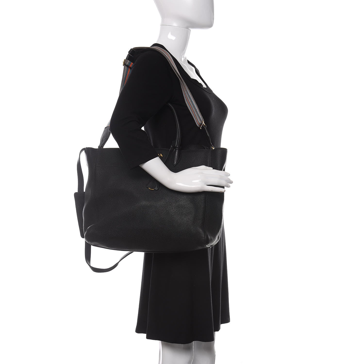Prada Vitello Daino Tote Black 2 of 11