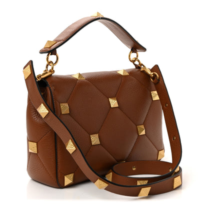 Valentino Garavani Grained Calfskin Large Roman Stud Shoulder Bag Selleria 3 of 9