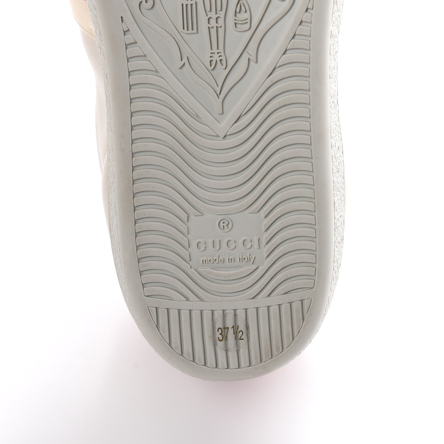 Gucci Calfskin Stripe Womens New Ace Sneakers 37.5 New Mystic White Ecru Red Flame 6 of 8