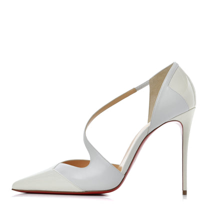 Christian Louboutin Patent Kid Round And Square 100 Pumps 41 Bianco 1 of 10