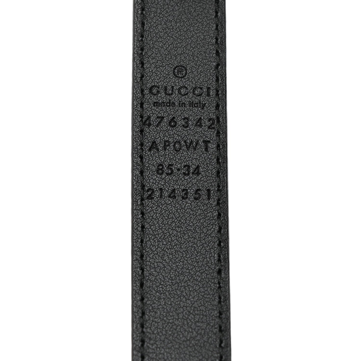 Gucci Calfskin Pearl Double G 20mm Belt 85 34 Black Cream 8 of 8