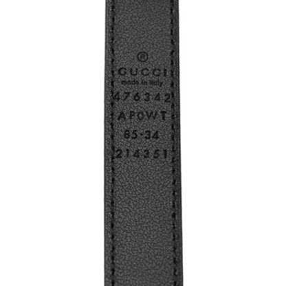 Gucci Calfskin Pearl Double G 20mm Belt 85 34 Black Cream 8 of 8