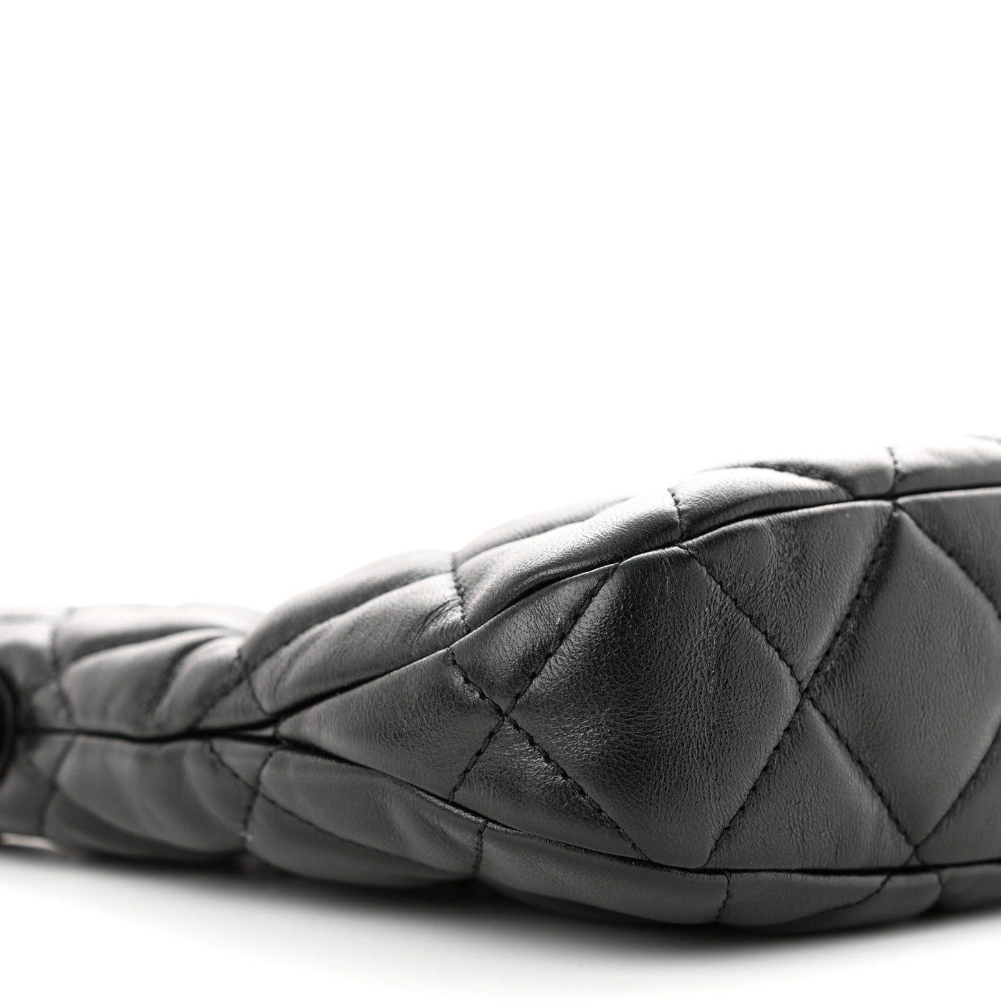 Lambskin Quilted Hobo Black