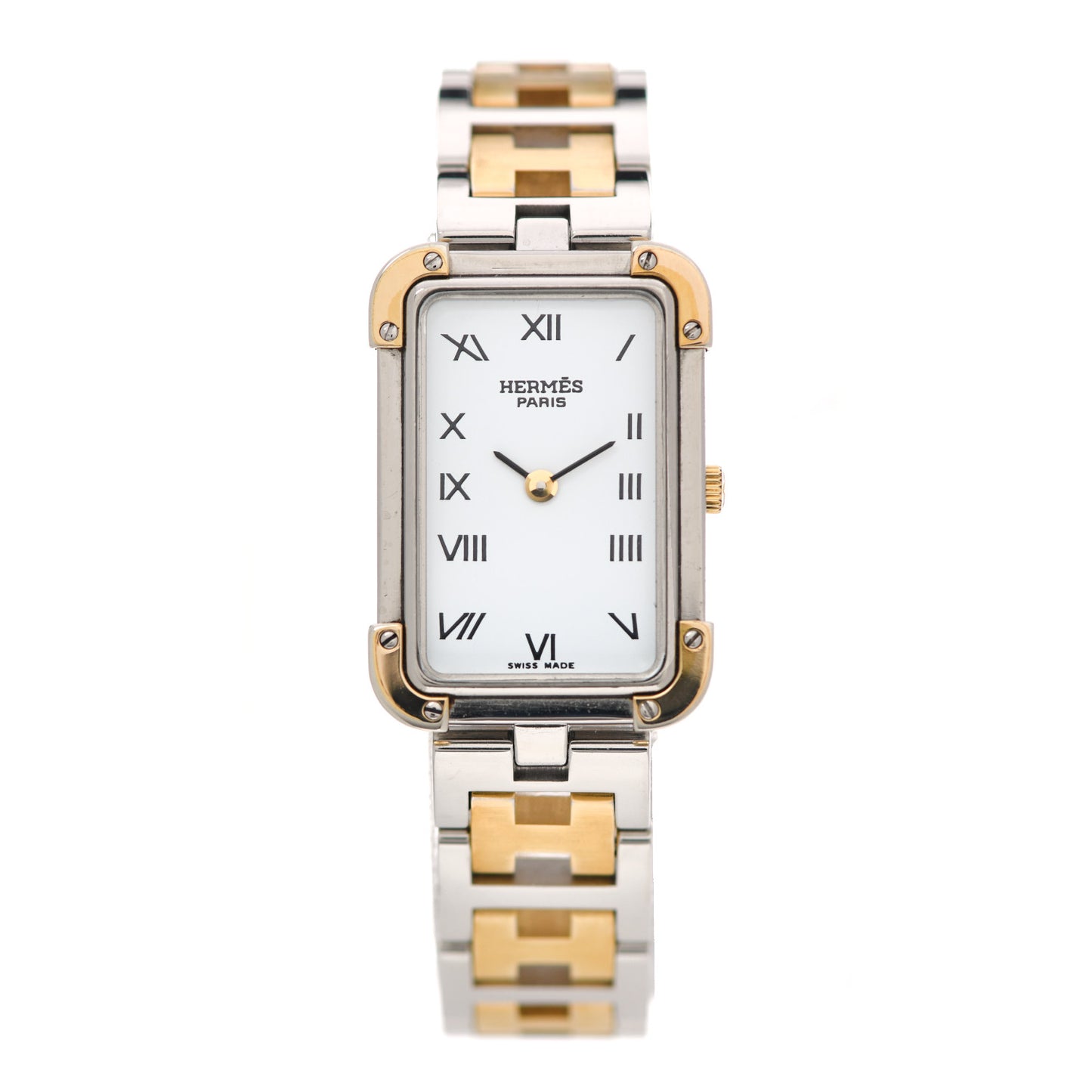 Stainless Steel 18mm Rectangle Croisiere Quartz Watch Gold