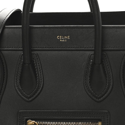 Celine Smooth Calfskin Nano Luggage Black 8 of 10