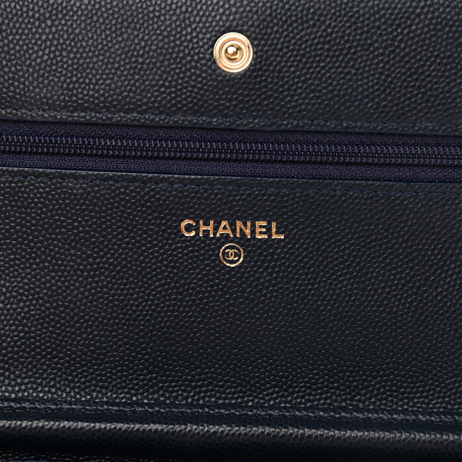 Chanel Caviar Quilted Wallet On Chain WOC Navy Blue 8 of 11