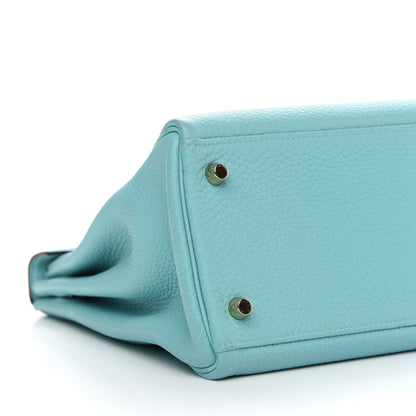 Hermes Togo Kelly Retourne 32 Bleu Atoll 37 of 40