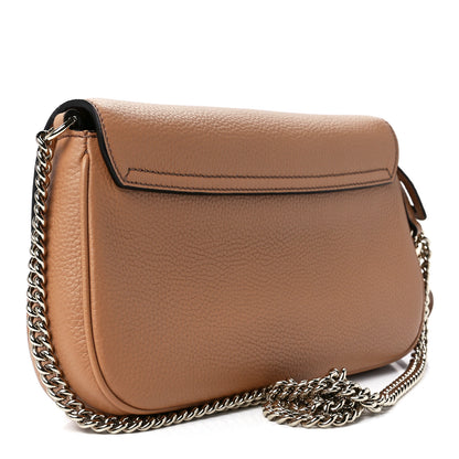 Gucci Pebbled Calfskin Medium Soho Flap Crossbody Camelia 3 of 12