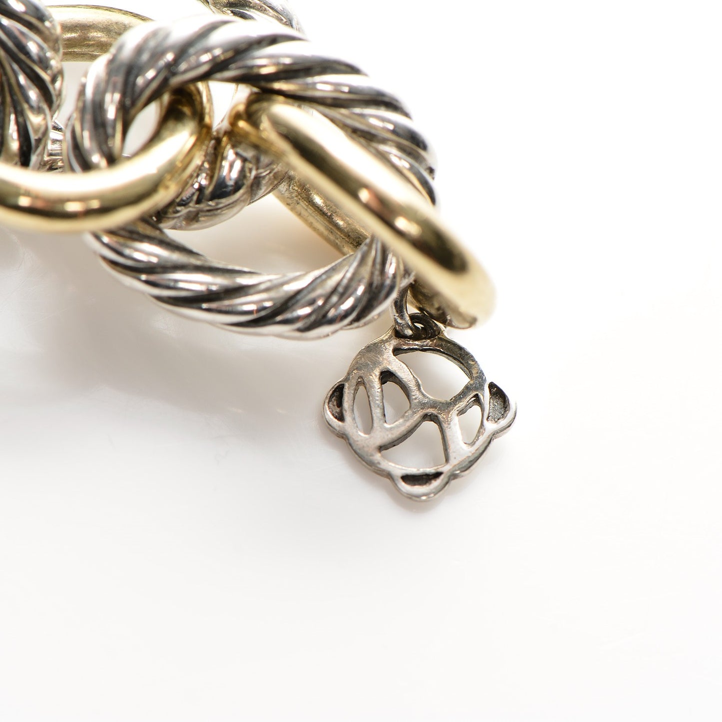 Sterling Silver 18K Yellow Gold 12mm Large Oval Link Bracelet