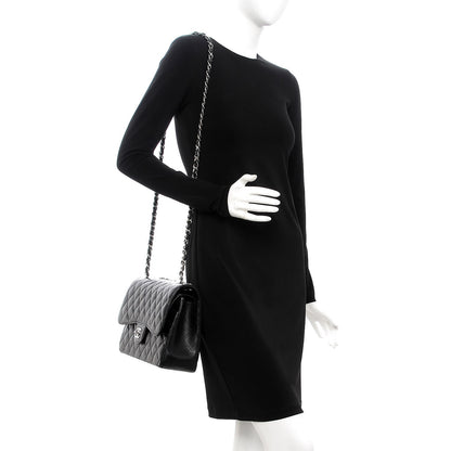 Chanel Caviar Quilted Jumbo Double Flap Black 2 of 9