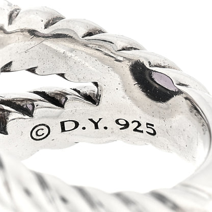 David Yurman Sterling Silver Diamond Amethyst 14mm Midnight Melange Ring 52 6 4 of 4