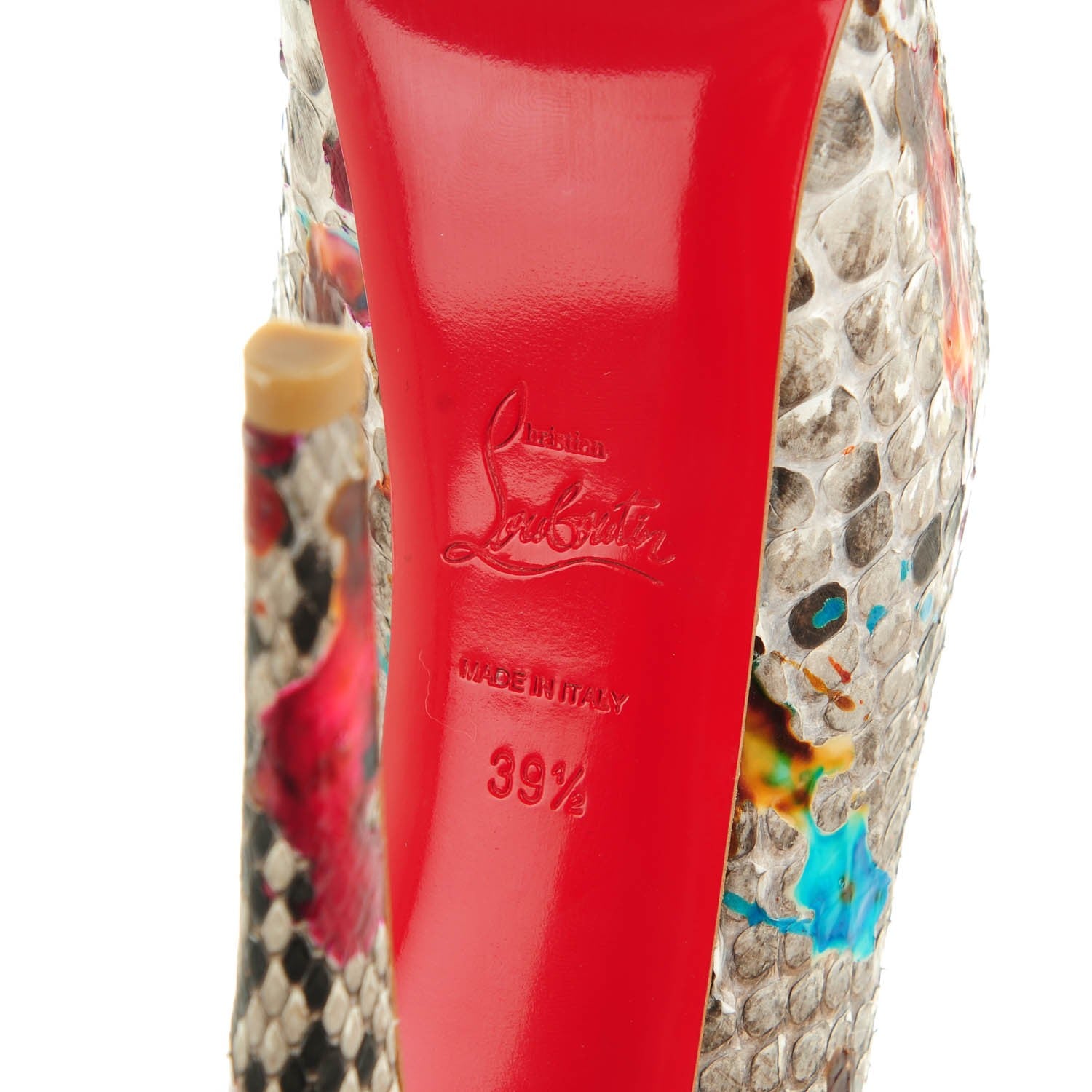 Christian Louboutin Python Carnaval Kid Highness 160 Pumps 39.5 Multicolor Mandarin Red 6 of 7
