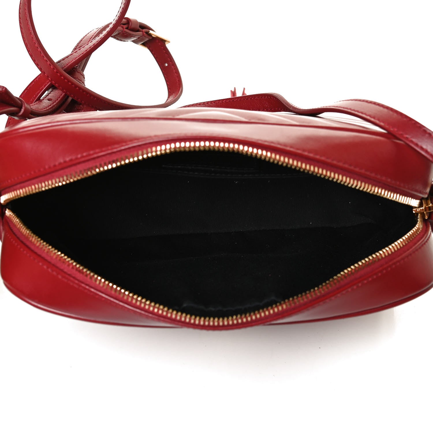 Saint Laurent Calfskin Matelasse Monogram Lou Camera Bag Red 5 of 12
