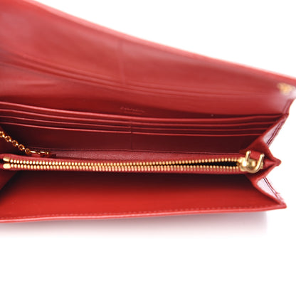 Prada Tessuto Nylon Quilted Continental Flap Wallet Fuoco 4 of 8
