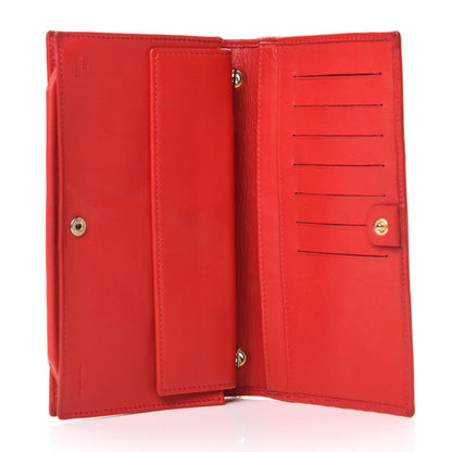 Fendi Nappa Logo Embossed Long Wallet on Chain Rosso 5 of 11